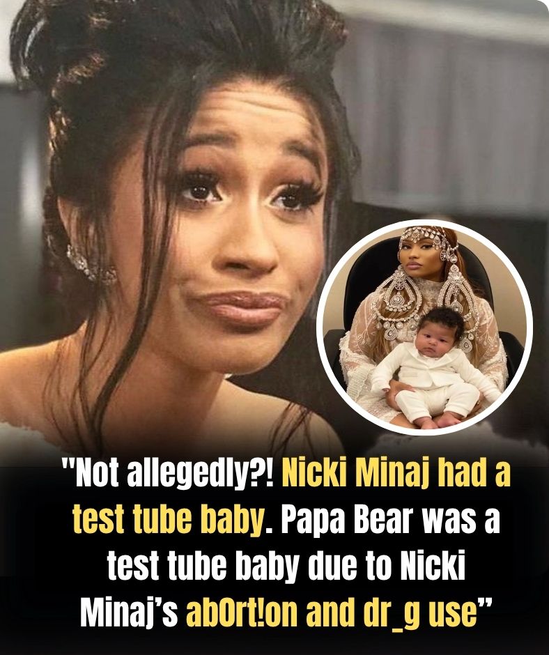 “Not allegedly?! Nicki Minaj had a test tube baby. Papa Bear was a test tube baby due to Nicki Minaj’s abortion and drug use” – Cardi B.PI