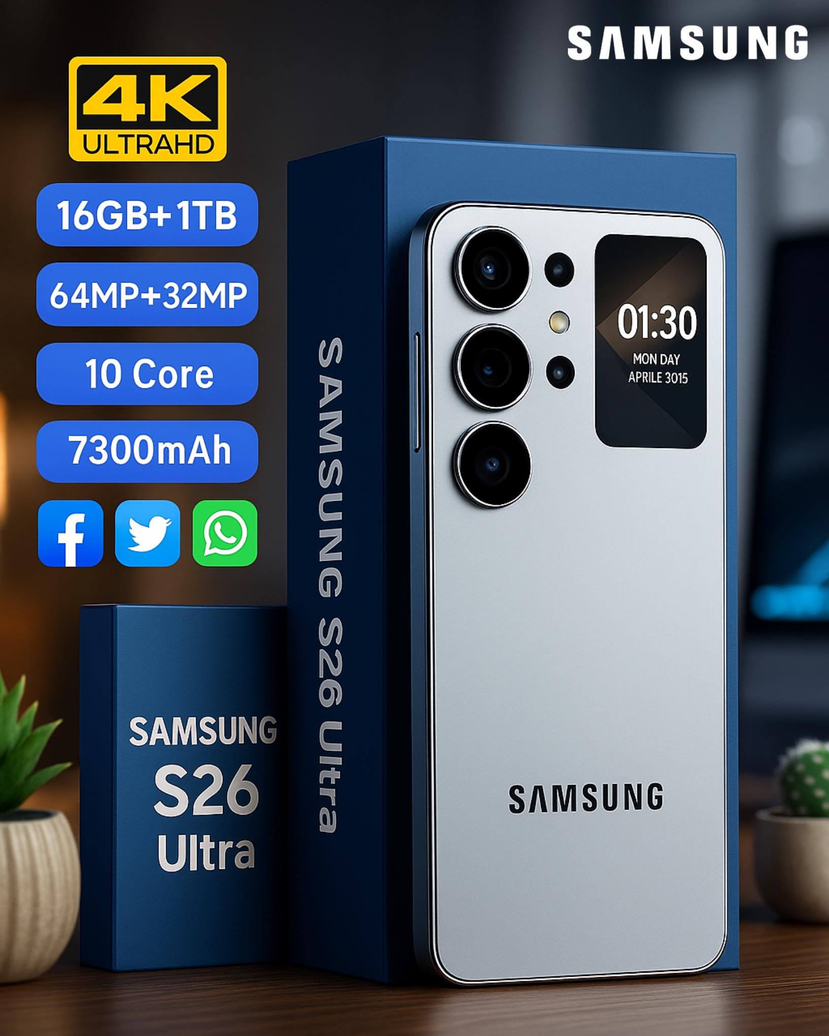 LEAKED REPORT: Secret internal files at Samsung’s HQ revealed private testing of the Galaxy S26 Ultra — documents show insane 16GB RAM, 1TB hidden storage capacity, 64MP dual-lens system, and a shocking 7300mAh mega battery that wasn’t meant to be public yet…PI