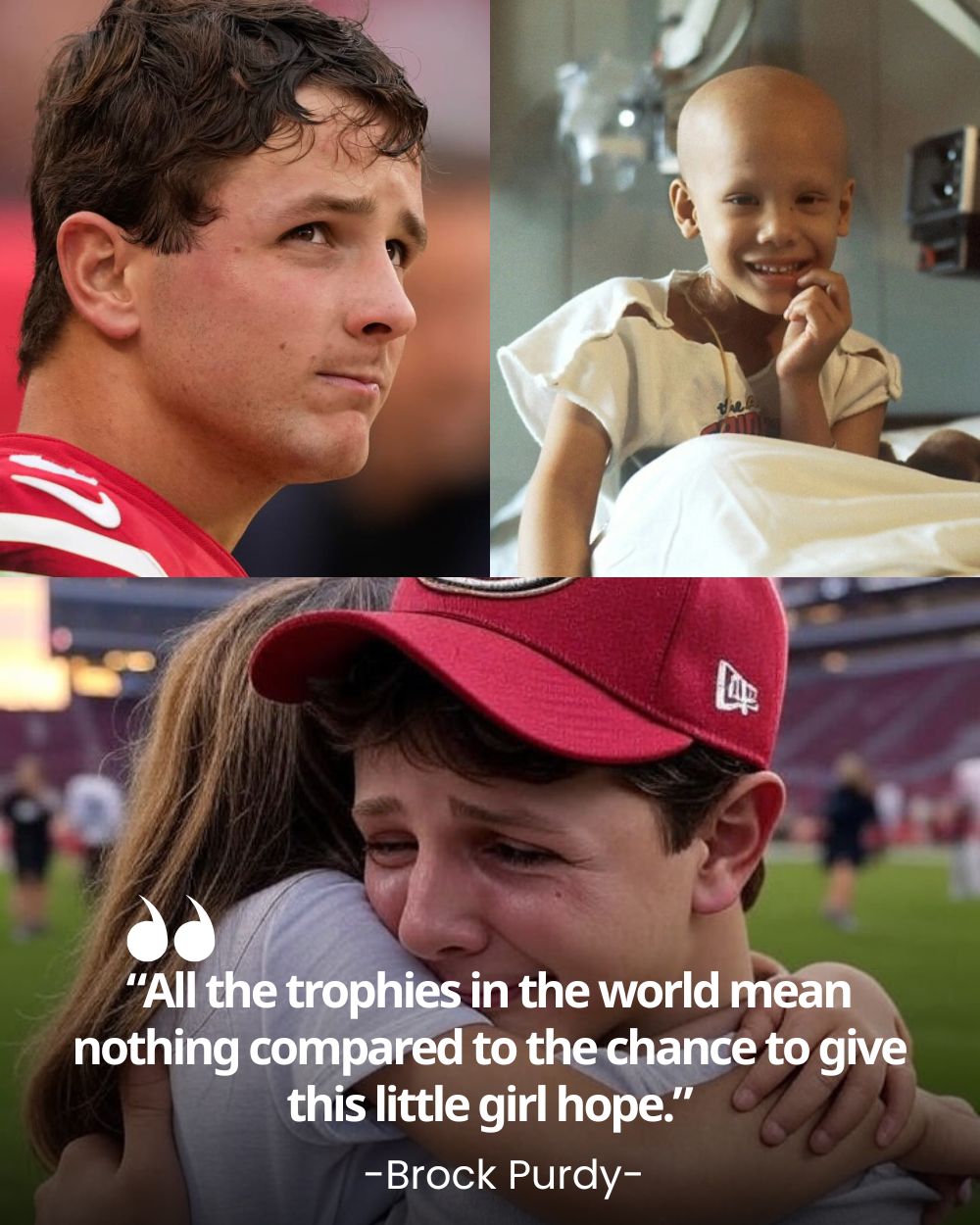 THE HEART OF A CHAMPION: A 7-Year-Old Girl Battling a Malignant Brain Tumor Had One Final Wish — to Call Her Idol Brock Purdy and Send Luck to the 49ers, But What Happened Next Was More Than Just a Phone Call, It Was a Moment of Pure Humanity That Brought Tears to Her Family and Hospital .Vl