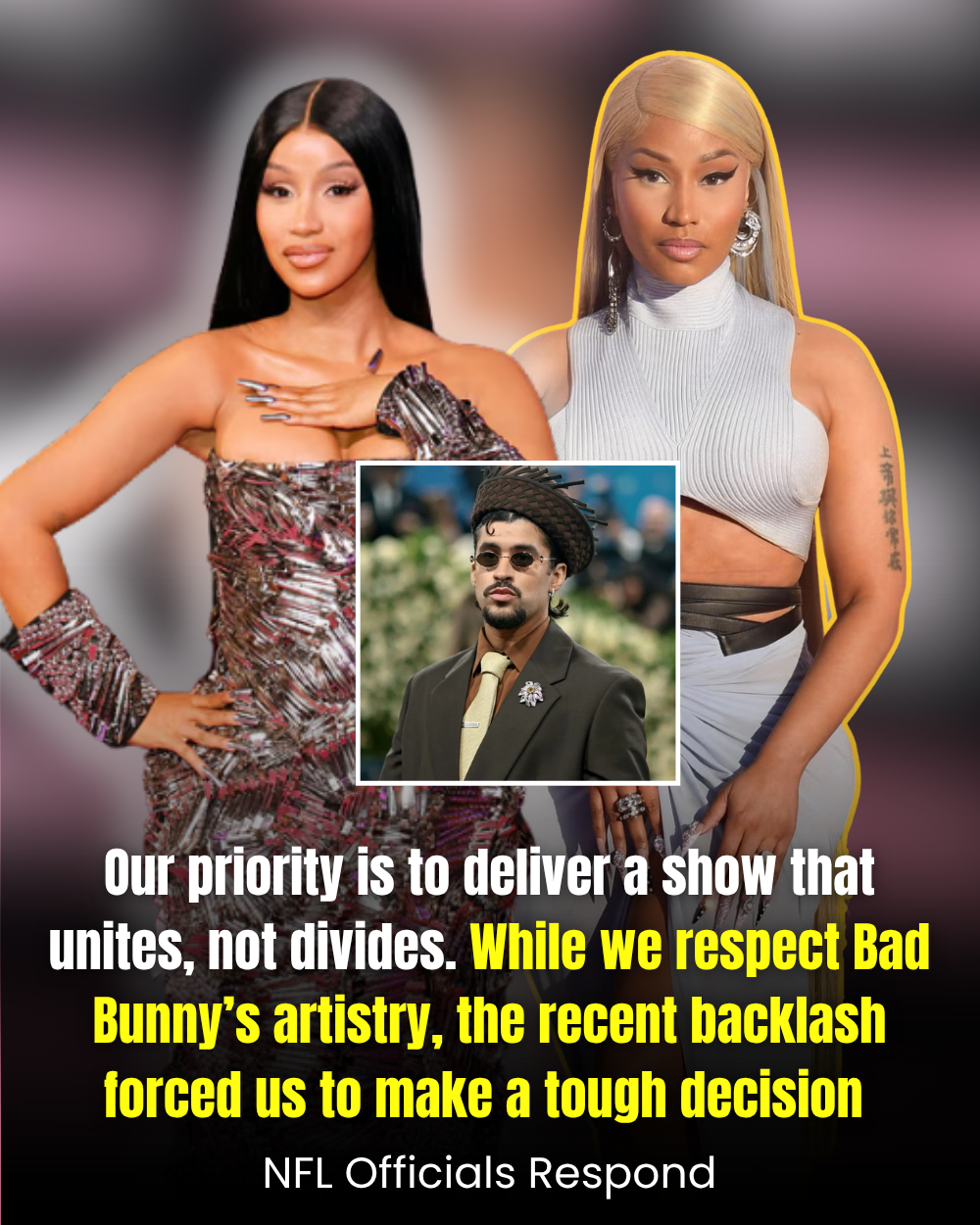SHOCK BOMBSHELL: Bad Bunny Canceled at Super Bowl 2026 Amid LGBT Backlash — Cardi B & Nicki Minaj Brought In to “Save” Halftime Show! .Vl