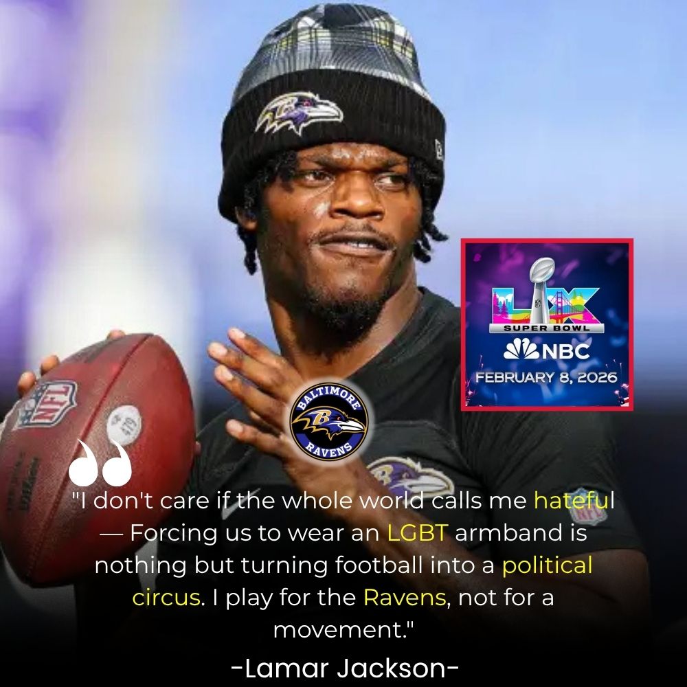 Lamar Jackson Ravens flat out refused to wear an LGBT armband meant to honor the movement, criticizing the “WOKE” show as unworthy of celebration.. Agree or Nah .Vl